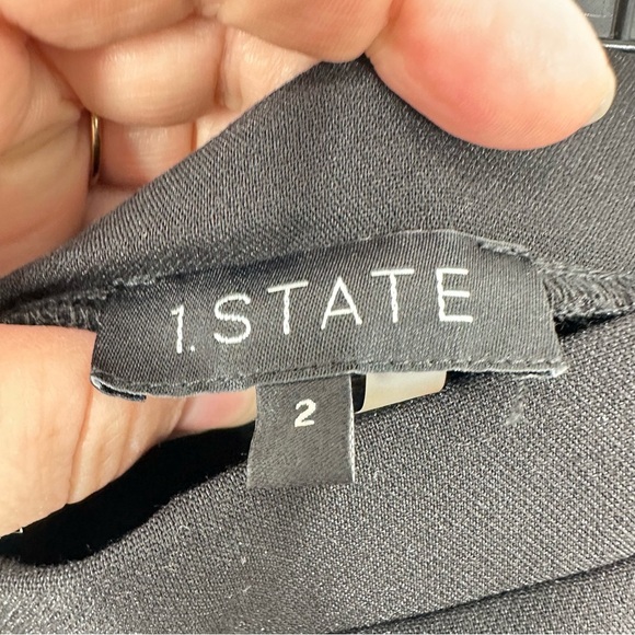 1.STATE Women's Size 2 Front Slit High Rise Pants Classic Black Office - Picture 6 of 8